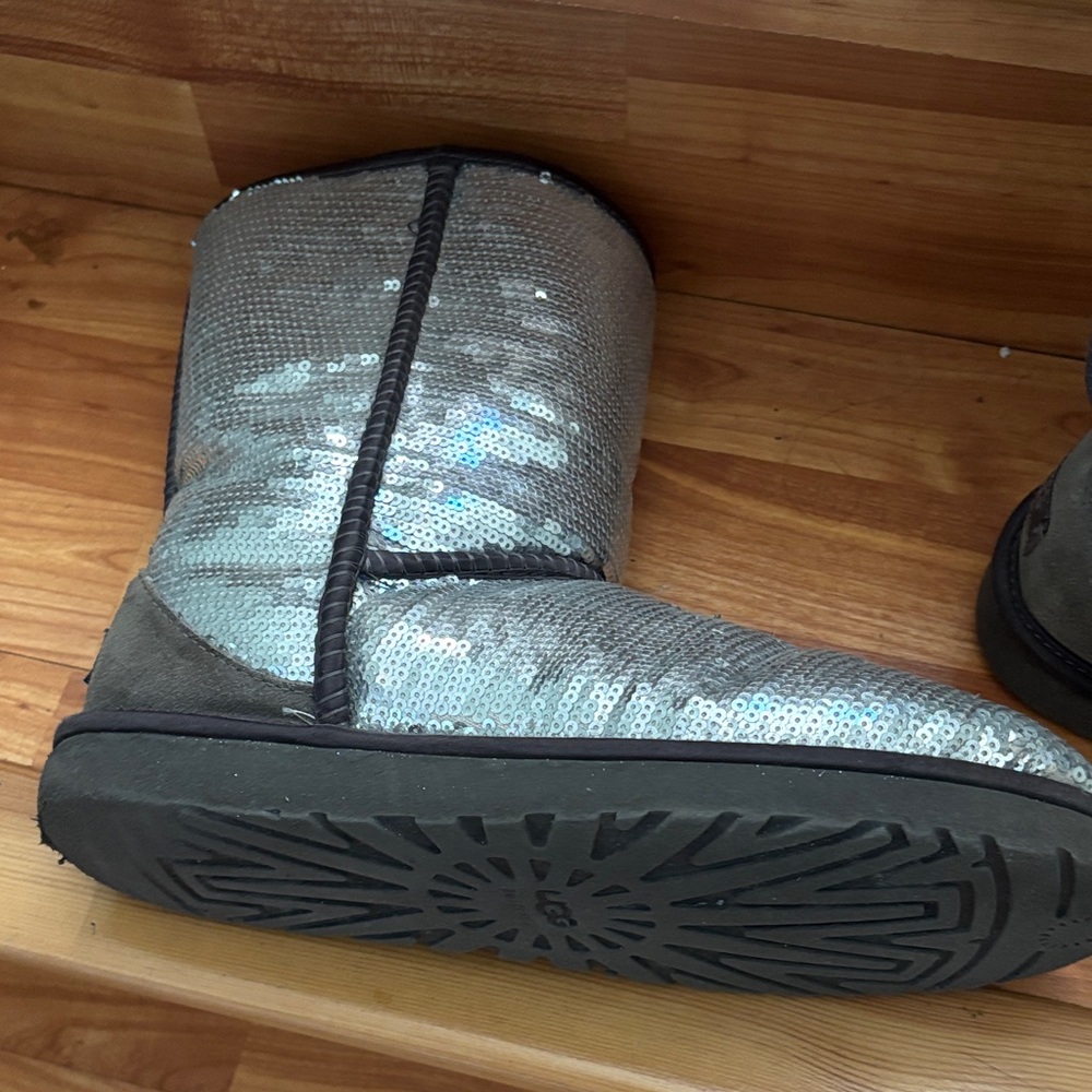 Ugg Silver Sequin Shearling Winter Boots - image 2